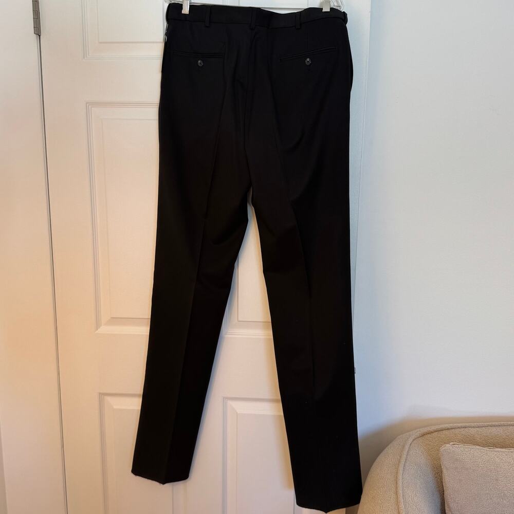 NWT Hart Schaffner Marx Chicago Fit Wool Dress Pants 34R Black Expander Waist - Picture 3 of 5